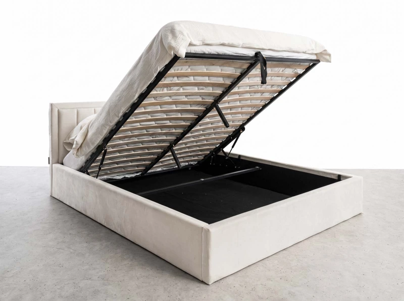 Čalúnená posteľ s úložným priestorom 120x200 TOP Line 9 Bluvel 22 Béžová