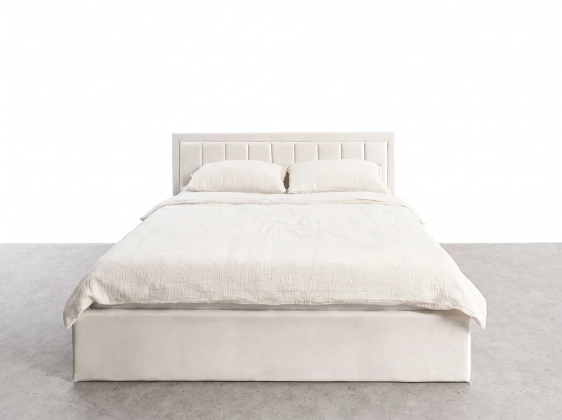 Čalúnená posteľ s úložným priestorom 140x200 TOP Line 9 Bluvel 22 Béžová