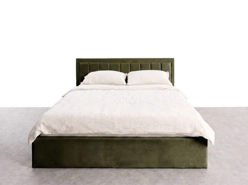 Čalúnená posteľ s úložným priestorom 140x200 TOP Line 9 Bluvel 77 Olivový