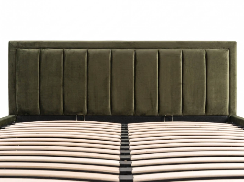 Čalúnená posteľ s úložným priestorom 140x200 TOP Line 9 Bluvel 77 Olivový