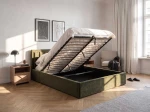 Čalúnená posteľ s úložným priestorom 160x200 TOP Line 9 Bluvel 77 Olivový