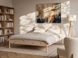 Drevená posteľ z borovice 180x200, Japandi borovica