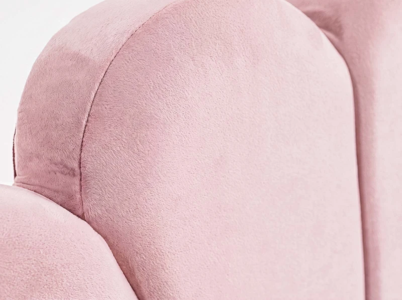 Čalúnená detská posteľ s úložným priestorom 120x200 s roštom, Ružový Velvet Kids Line 3 Mušle