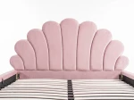 Čalúnená detská posteľ s úložným priestorom 120x200 s roštom, Ružový Velvet Kids Line 3 Mušle
