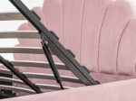 Čalúnená detská posteľ s úložným priestorom 120x200 s roštom, Ružový Velvet Kids Line 3 Mušle