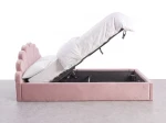 Čalúnená detská posteľ s úložným priestorom 120x200 s roštom, Ružový Velvet Kids Line 3 Mušle
