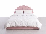 Čalúnená detská posteľ s úložným priestorom 120x200 s roštom, Ružový Velvet Kids Line 3 Mušle