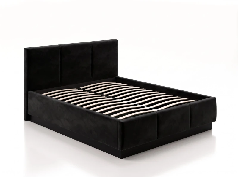 Čalúnená levitujúca posteľ s úložným priestorom 140x200 TOP Line 8 Bluvel 19 Čierna