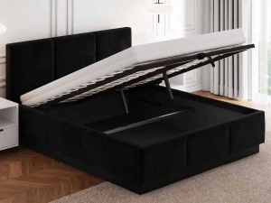 Čalúnená levitujúca posteľ s úložným priestorom 140x200 TOP Line 8 Bluvel 19 Čierna