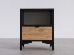 Nočný stolík 38x47 cm Nobio Čierny + Dub Craft