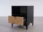 Nočný stolík 38x47 cm Nobio Čierny + Dub Craft