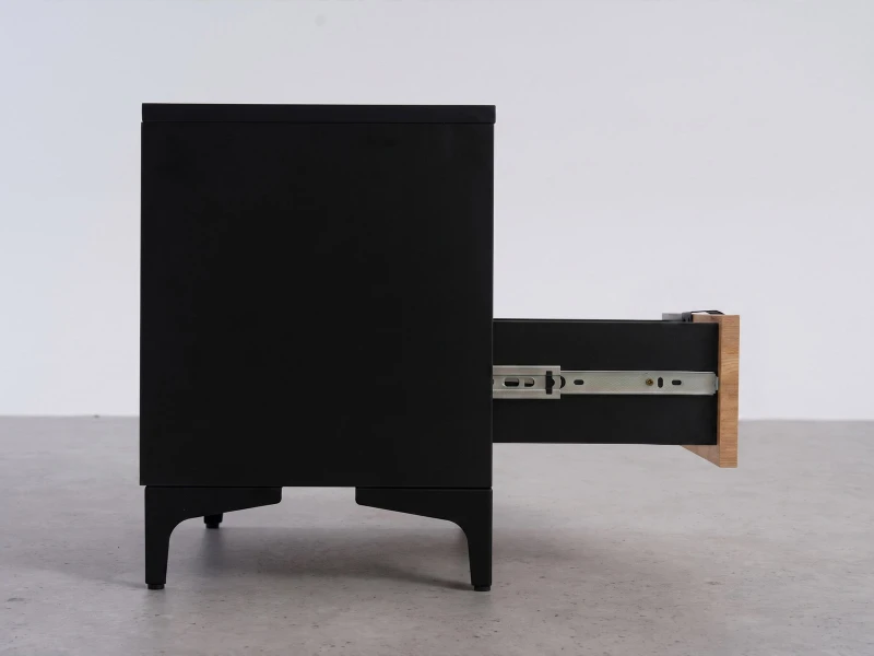 Nočný stolík 38x47 cm Nobio Čierny + Dub Craft