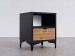 Nočný stolík 38x47 cm Nobio Čierny + Dub Craft