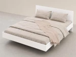 Levitujúca posteľ s úložným priestorom 120x200 z nábytkovej dosky, biely DM2