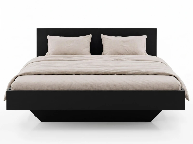 Levitujúca posteľ s úložným priestorom 180x200 z nábytkovej dosky, čierna DM2