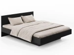 Levitujúca posteľ s úložným priestorom 180x200 z nábytkovej dosky, čierna DM2