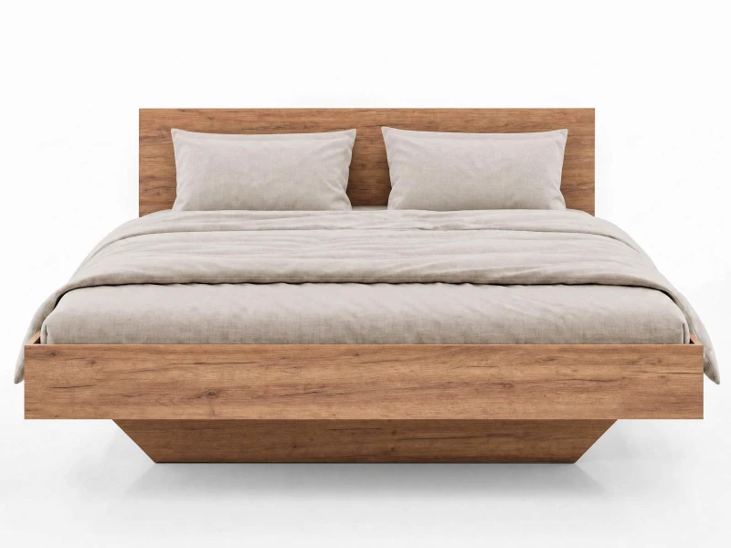 Levitujúca posteľ s úložným priestorom 120x200 z nábytkovej dosky, dub craft DM2
