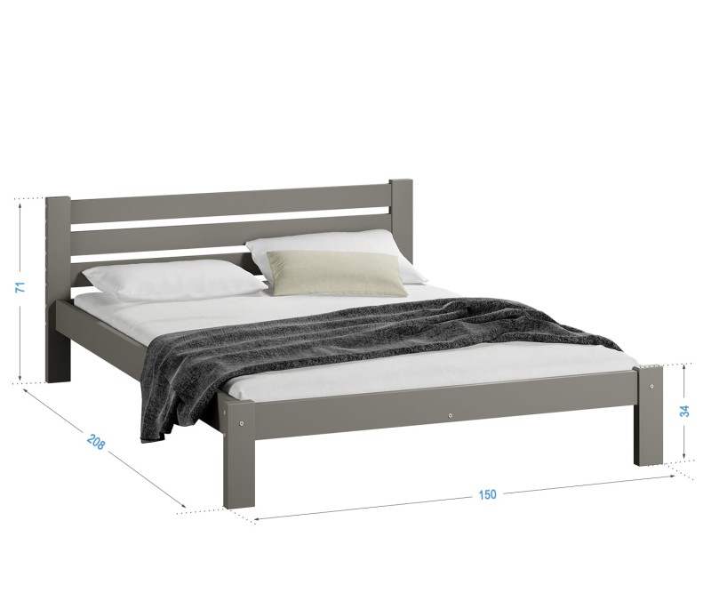 Posteľ masív šedá Ajza 140x200