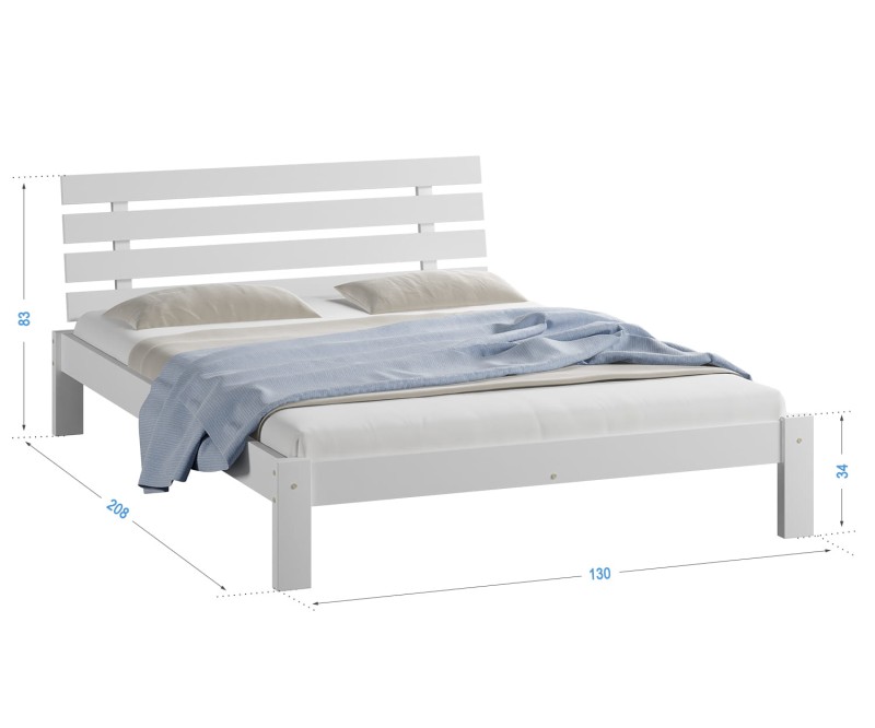 Posteľ biela Karla  120x200 masív