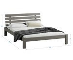 Posteľ šedá Karla  140x200 masív