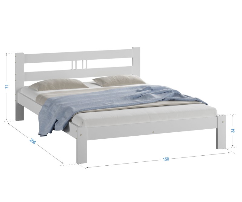 Posteľ biela Virginia  140x200 masív