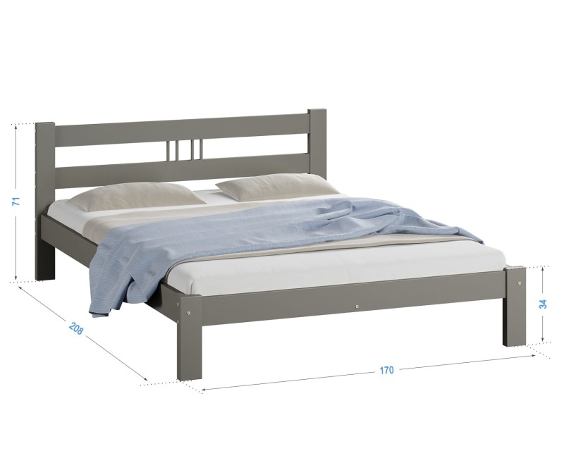 Posteľ šedá Virginia  160x200 masív