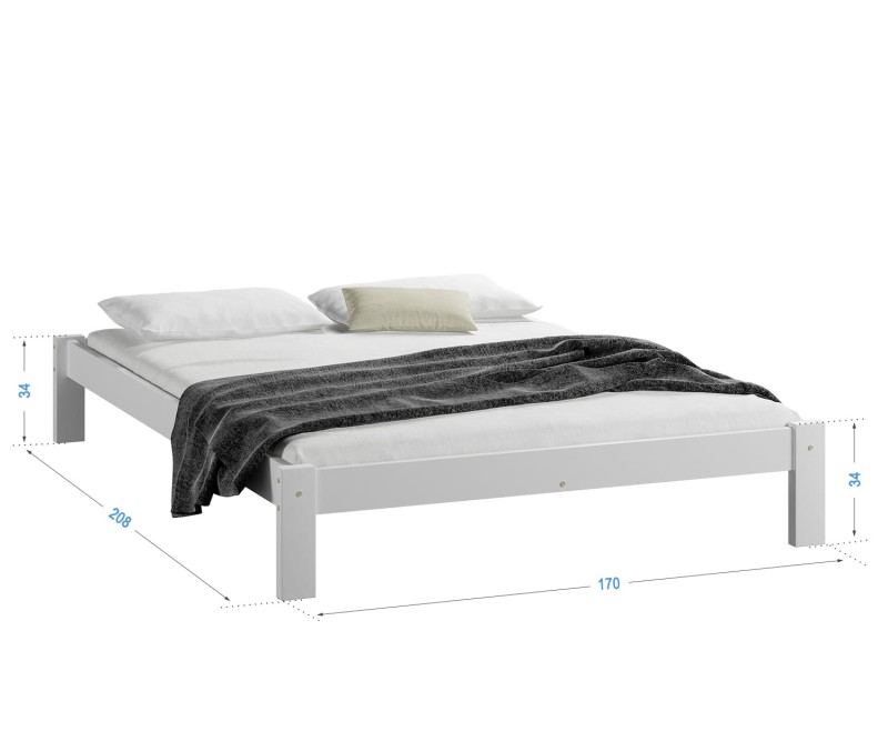 Posteľ biela Luisa 160x200 masív