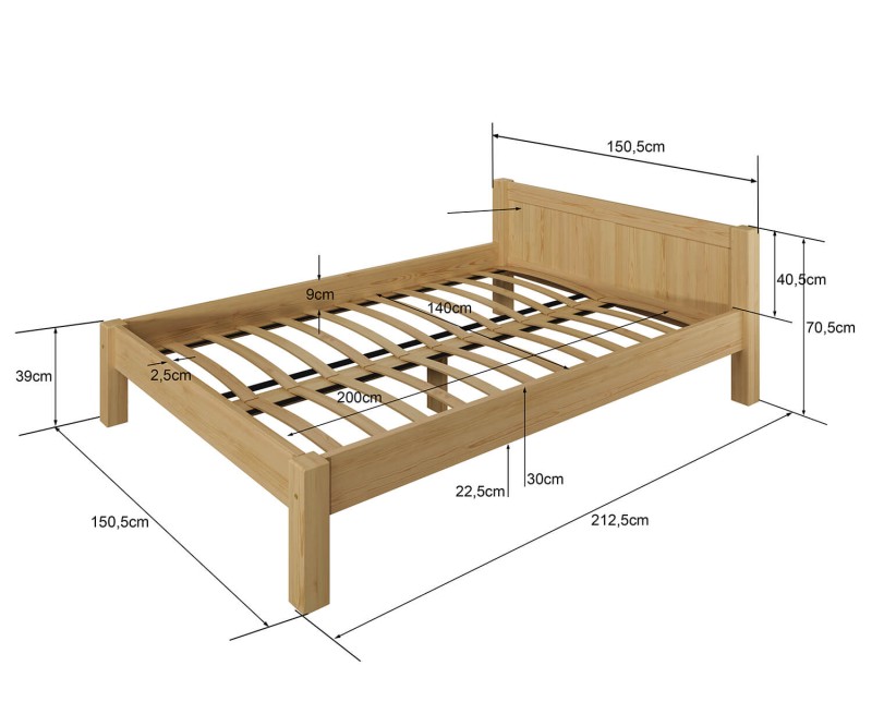 Posteľ jelša Viktoria 140x200