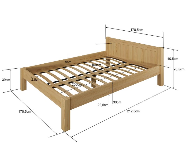 Posteľ jelša Viktoria 160x200