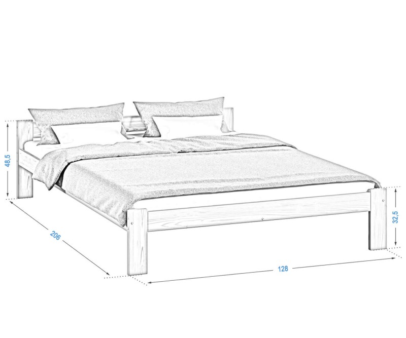 Posteľ borovica nie je lakovaná Isao VitBed 120x200cm