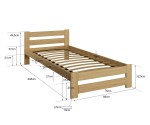 Posteľ borovica nie je lakovaná Eureka VitBed 80x200cm