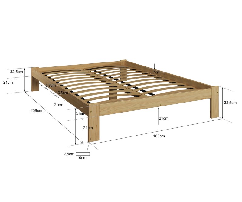 Posteľ borovica Anzu VitBed 180x200cm