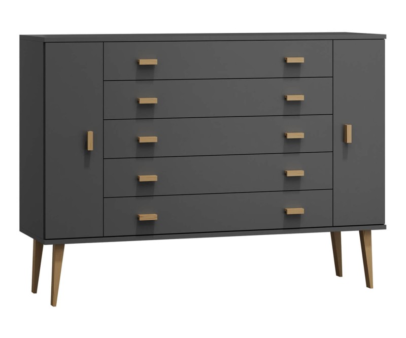 Komoda č3 šířka 180 cm 5š Venuci šedá