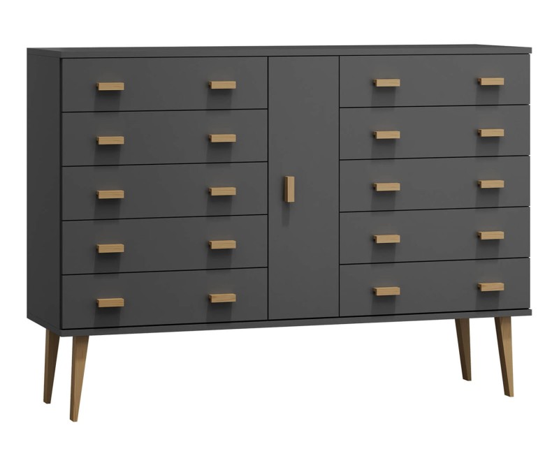 Komoda č4 šířka 140 cm 5š Venuci šedá