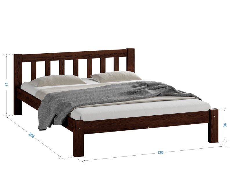 Posteľ Alena ořech 120x200 masív