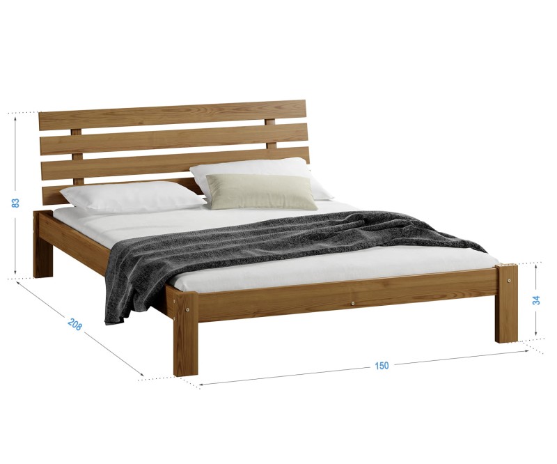 Posteľ dub Karla 140x200 masív