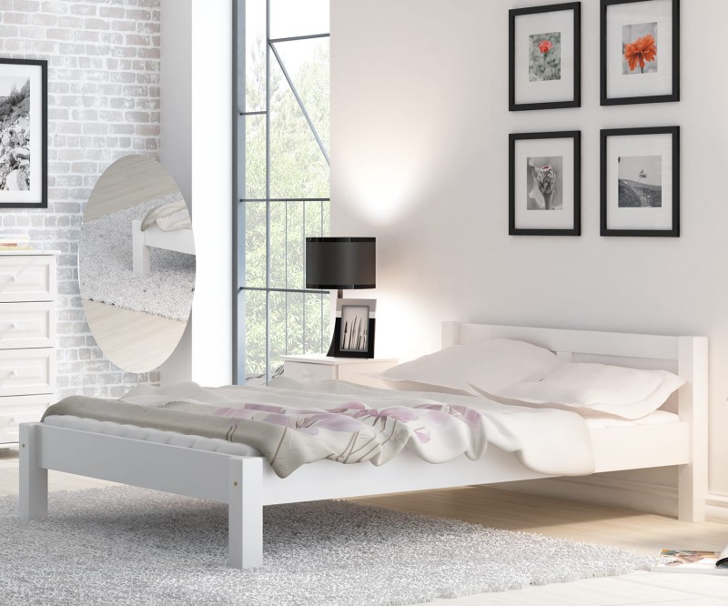 Postel borovice Viktoria 140x200 bílá