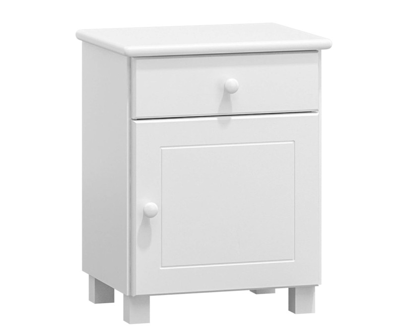 Borovice noční stolek Margit masiv bílý